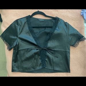 SHEIN Silk Black Lace Top